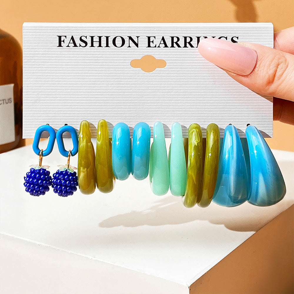 Female Niche High-grade Geometric Resin Light Earrings