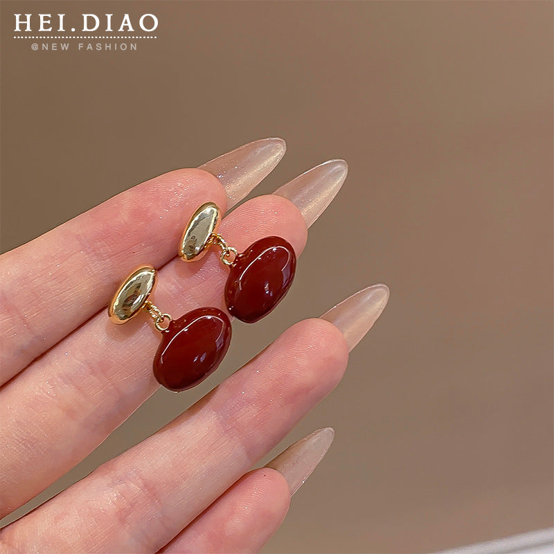Women's Retro Love Cherry Wine High Sense Rings