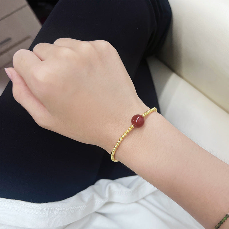 Women's Rose Plated Gold Money Bag Hand Bracelets