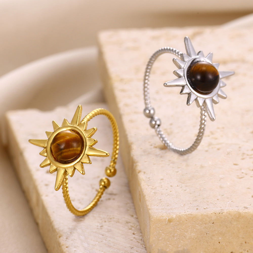 Women's Glamorous Sunflower Super Flash Open Rings