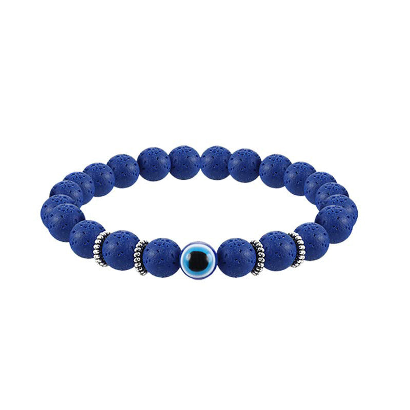 Fatima Palm Beaded Resin Glaze Blue Bracelets
