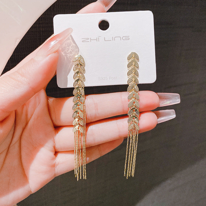 Chain Wheat Tassel Fashion Ear Elegant Earrings