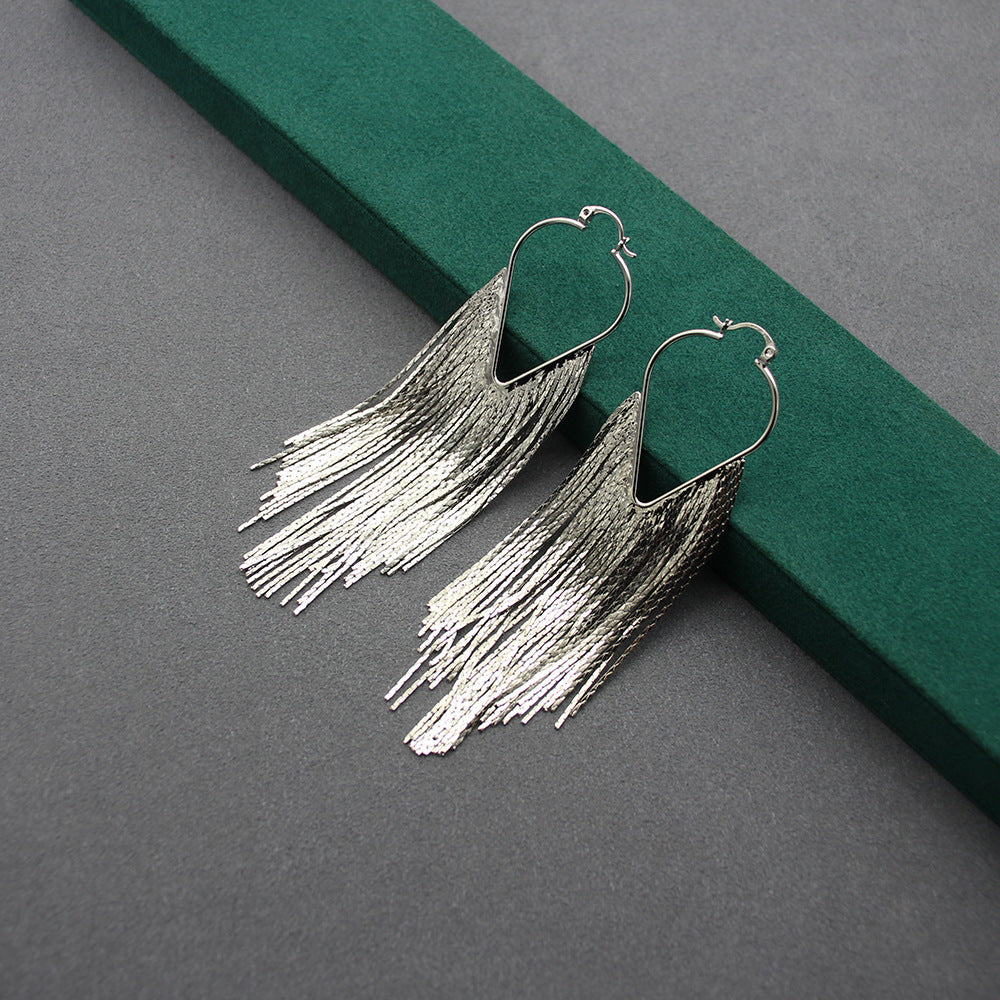 Graceful Jewelry Long Tassel Small Temperament Earrings