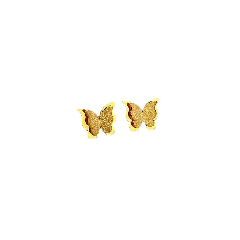 Women's & Men's Steel Butterfly Gold Foil Minimalist Cold Earrings