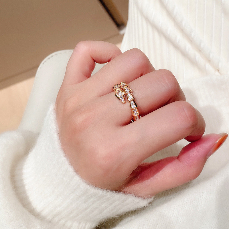 Style Imitation Sier Snake Bone Full Open Rings