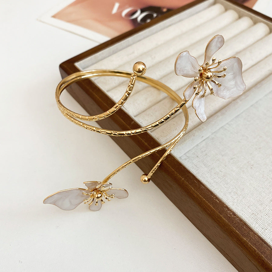 Retro Glaze Flowers Open Armband Color Design Bracelet