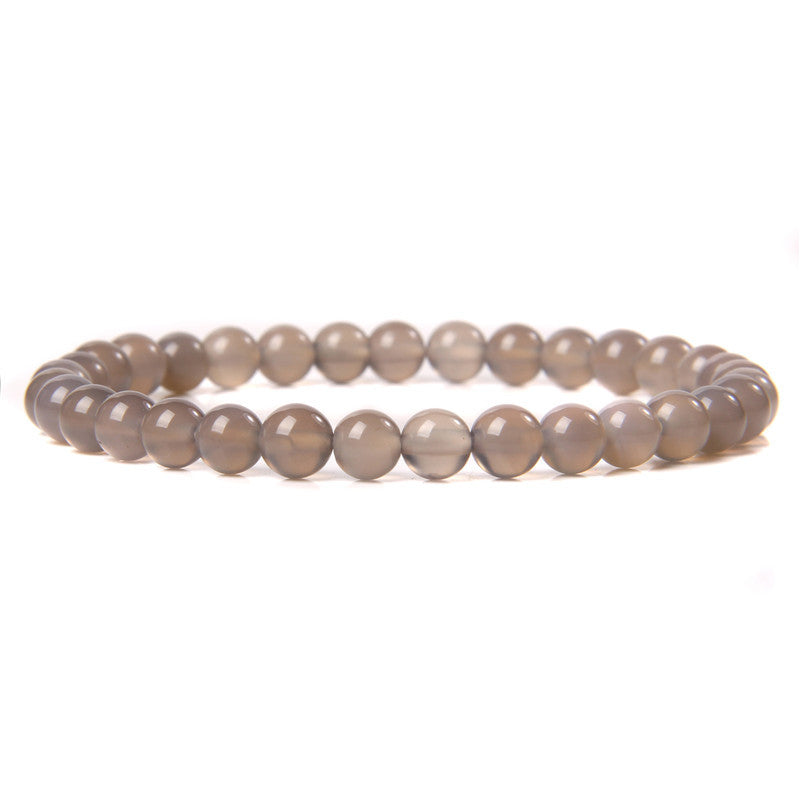 Women's & Men's Single Circle Beaded Natural Agate Stone Bracelets