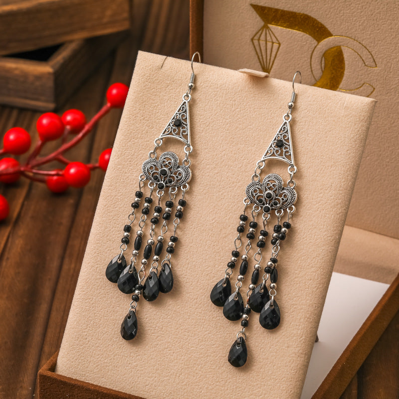 Long Female Daisy Pattern Water-drop Eardrops Earrings