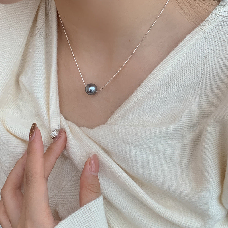 Women's Sterling Sier Perfect Circle Pearl Snake Necklaces