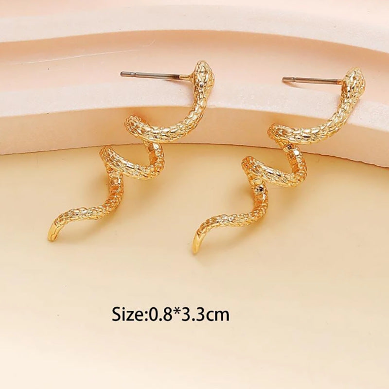Snakelike Winding Vintage Alloy Female Fashion Earrings