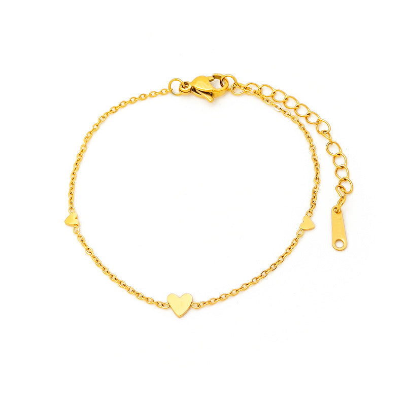 Heart Titanium Jewelry Steel Gold-plated Fashion Bracelets