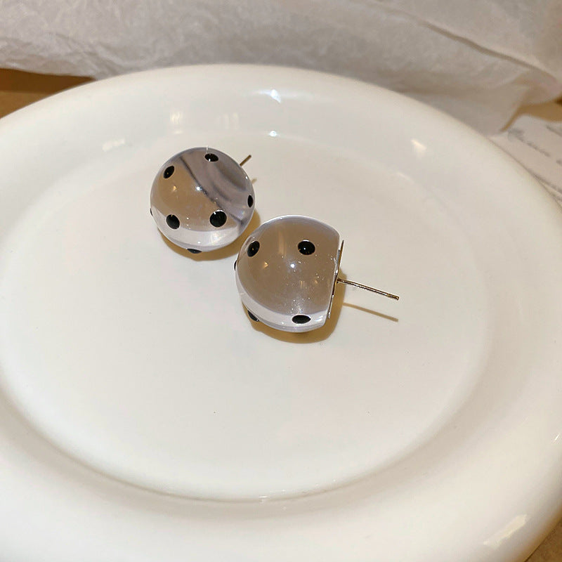Style Polka Dot Ball Resin Fresh Earrings