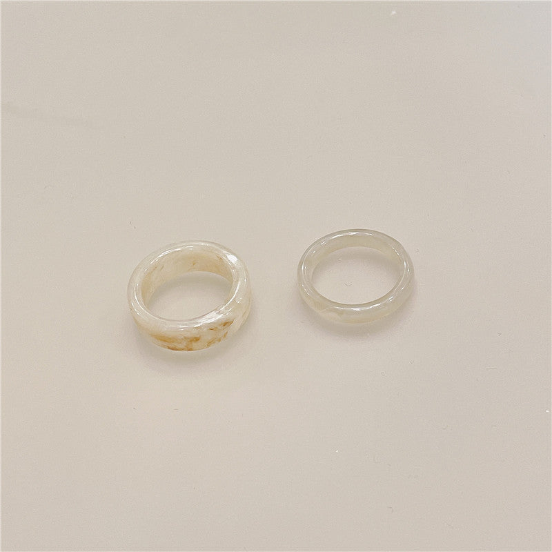 Retro Square Acrylic Geometric Resin Cold Wind Rings