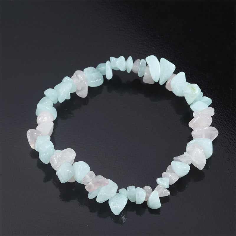 Natural Colorful Gravel Irregular Hand-woven Stretch Bracelets