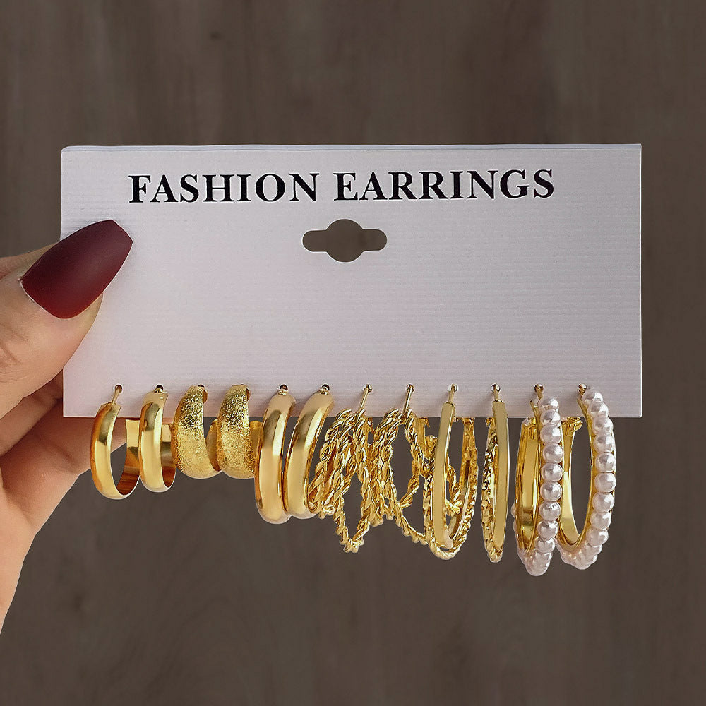 Women's Geometric Type Alloy Pearl Suit Pairs Rings