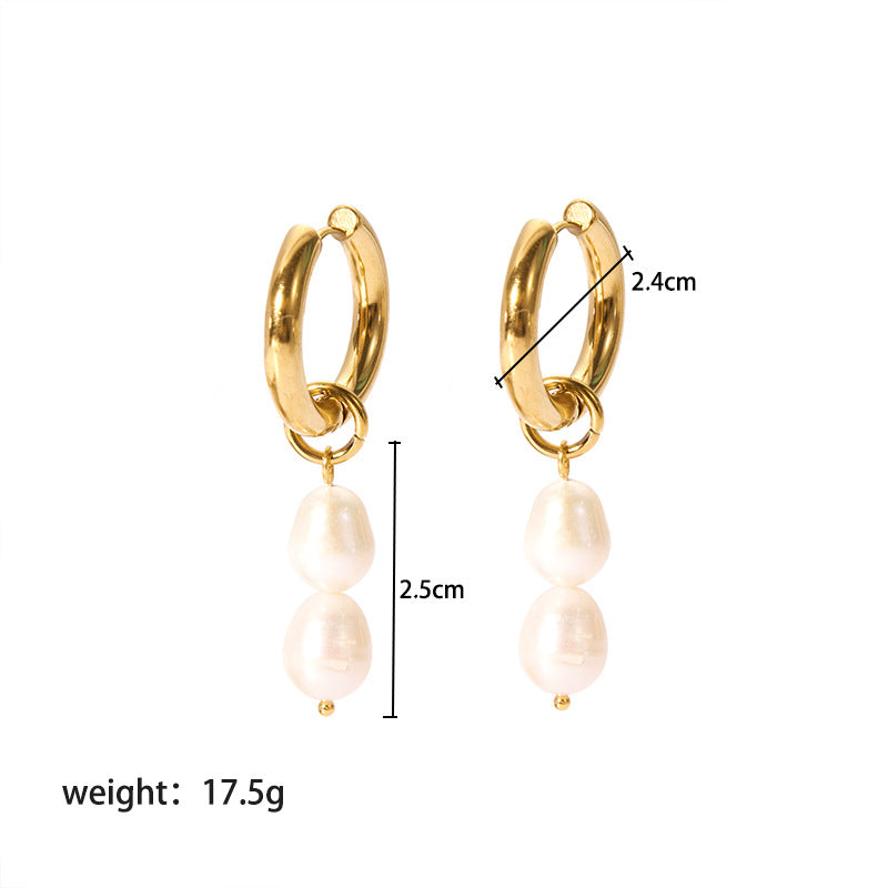 French Natural Pearl Light Luxury High-grade Earrings