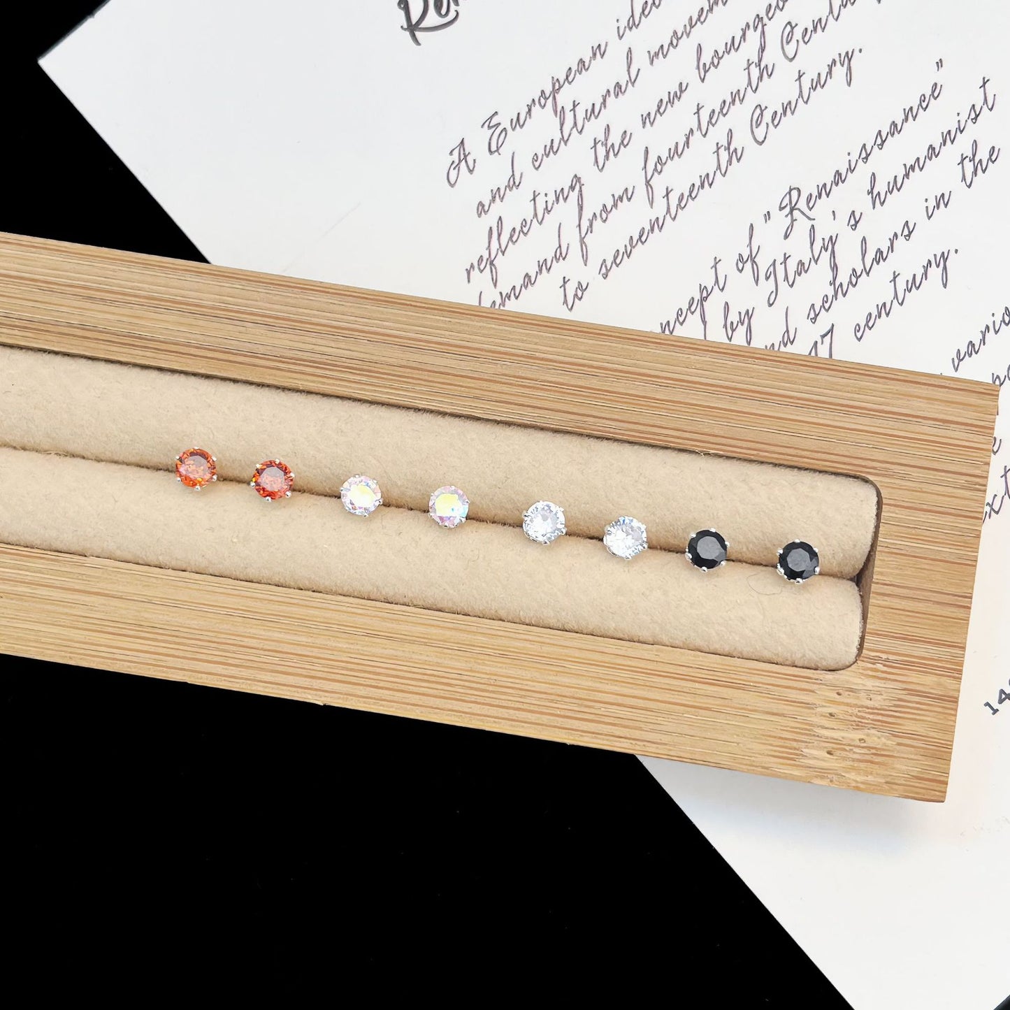 Color Zircon Simple Exquisite Small Ear Earrings