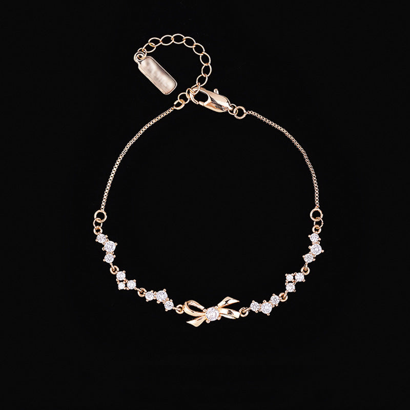 Women's Zircon Bow Design Light Luxury High-grade Bracelets