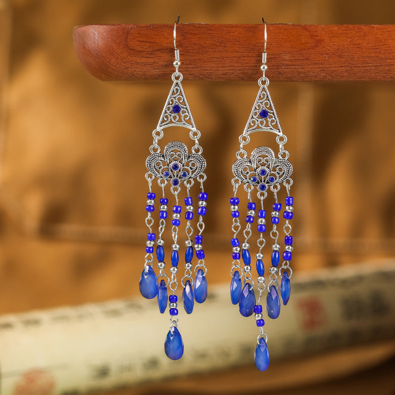 Long Female Daisy Pattern Water-drop Eardrops Earrings