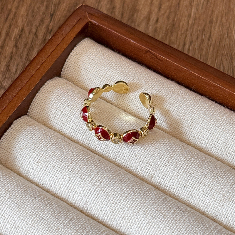 Women's Dripping Oil Flower Open Exquisite Fashion Rings