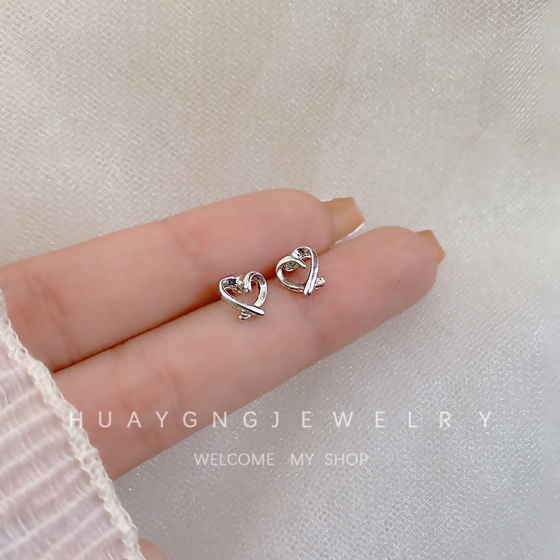 Women's Sier Needle Korean Style French Petite Retro Graceful Imitation Earrings