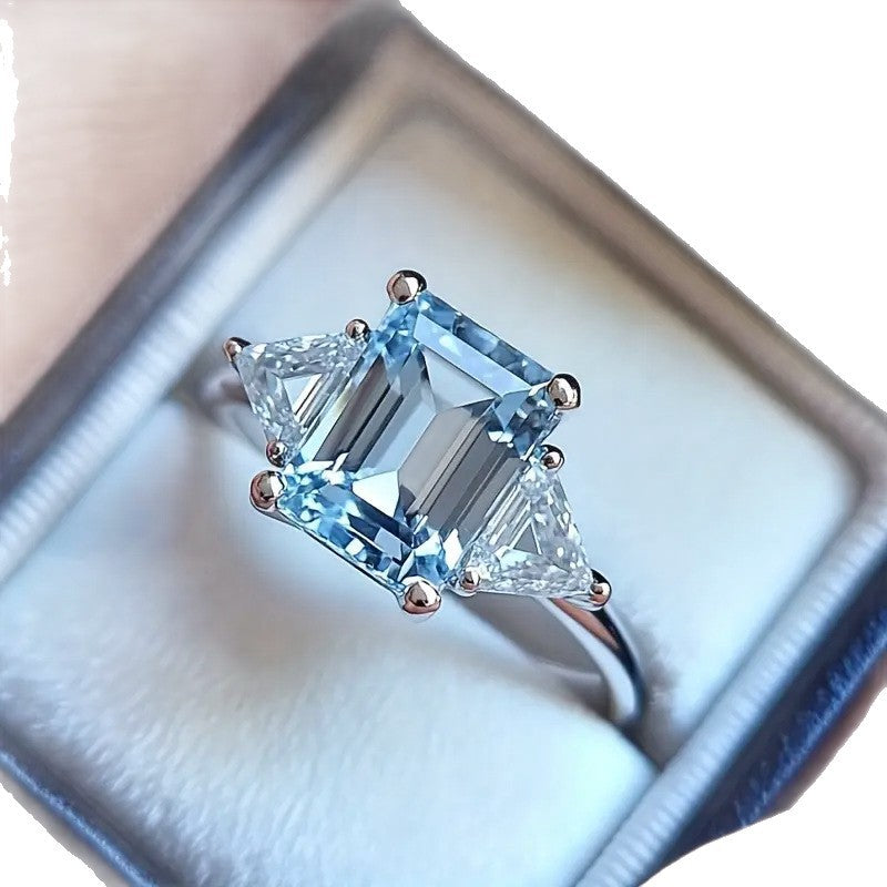 Princess Square Affordable Luxury Style Niche Rings