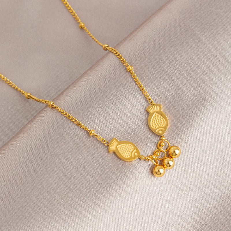 Women's Pisces Simple Fashion Design Titanium Steel Clavicle Chain Necklaces