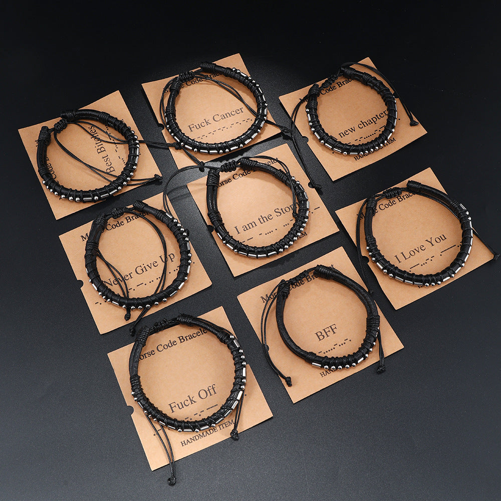 Men's Moss Password Stainless Steel Simple Retro Bracelets