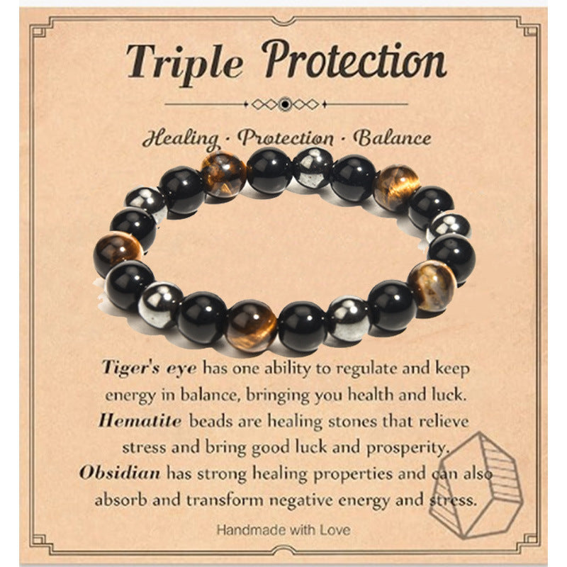 Men's Tigereye Haematite Imitation Obsidian Ornament Bracelets