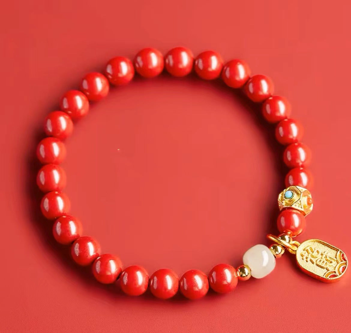 Women's Jewelry Natural Raw Ore Cinnabar Retro Bracelets