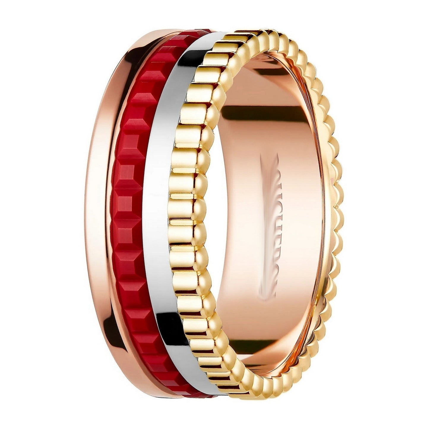 Women's & Men's Sense Couple Pair V Gold Ceramic Light Rings
