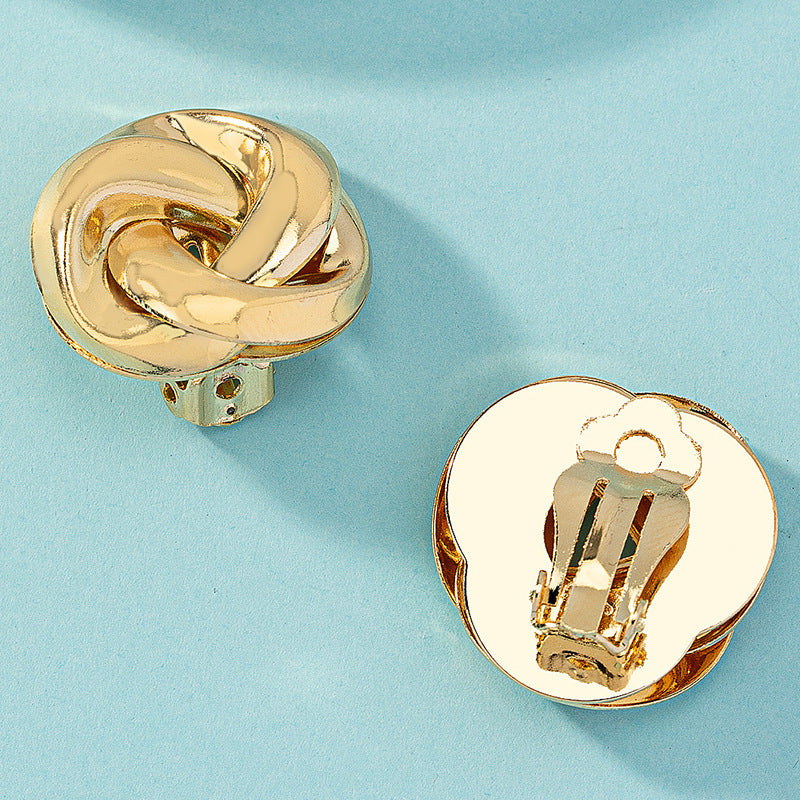 Elegant Metal Personality Button Hipster Retro Earrings