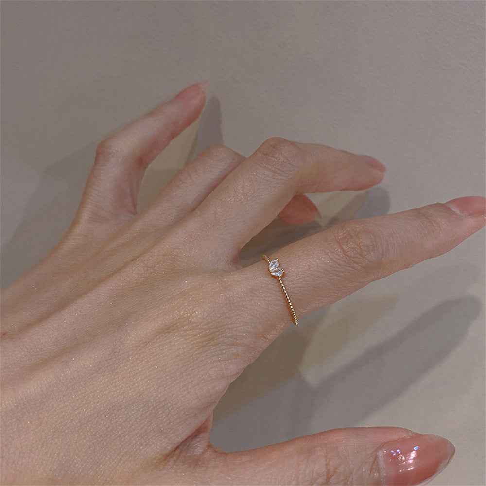 Sier Niche Gentle Natural Colored Gems Female Rings