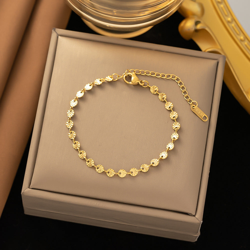 Women's Pearl Twist V-shaped Female Rainbow Diamond Bracelets