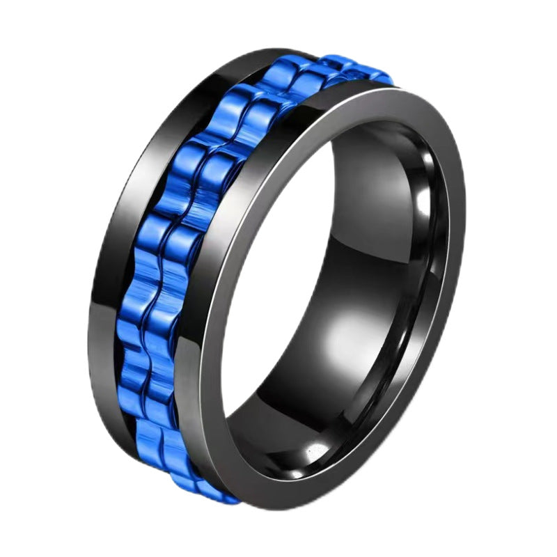 Women's & Men's Gear Batch Flower Stainless Steel Decompression Fashion Personality Rings