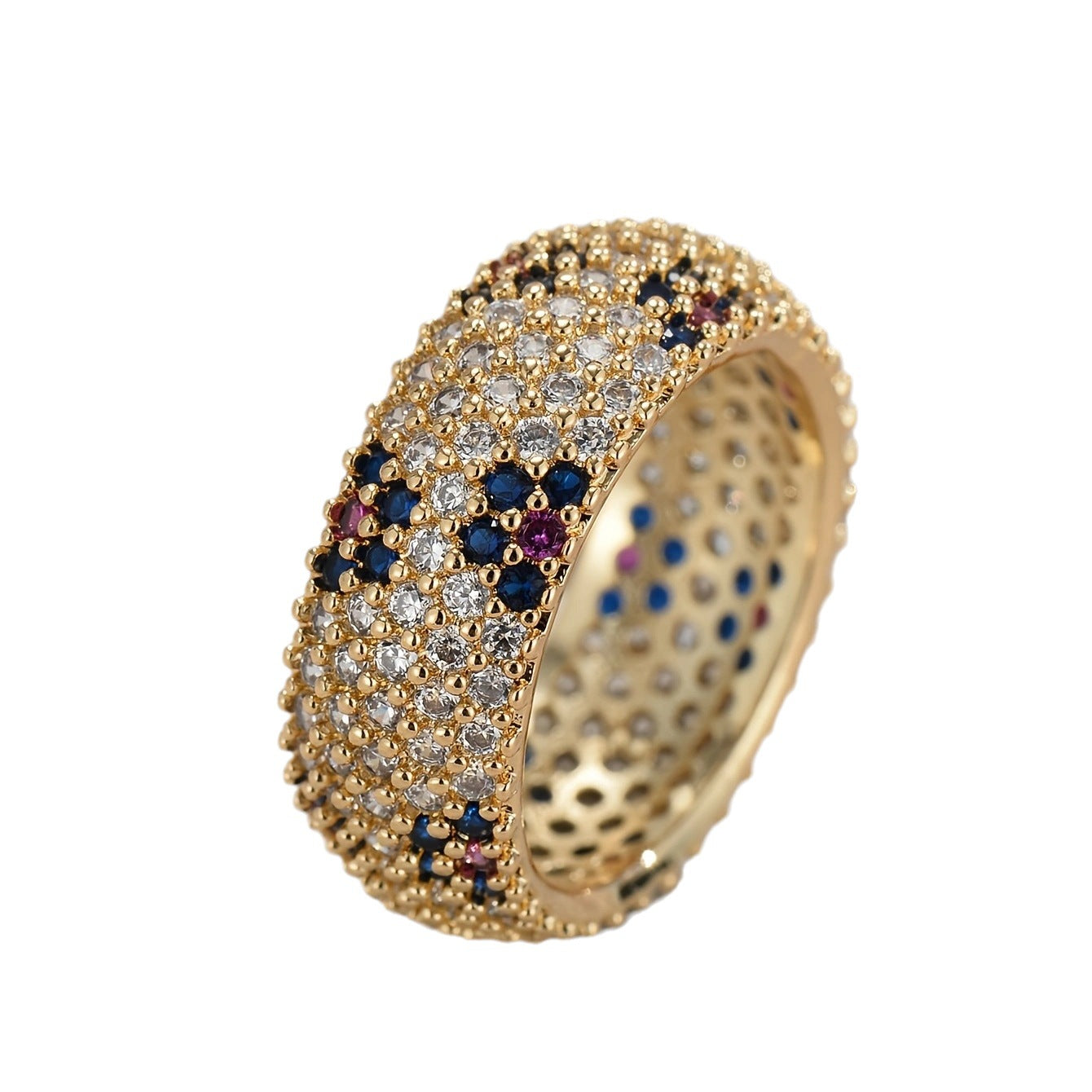 Full Diamond Color Zirconium Drill Does Ring
