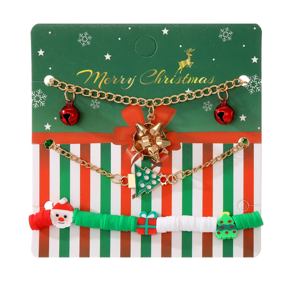 Christmas Tree Polymer Clay Fashion Simple Bracelets