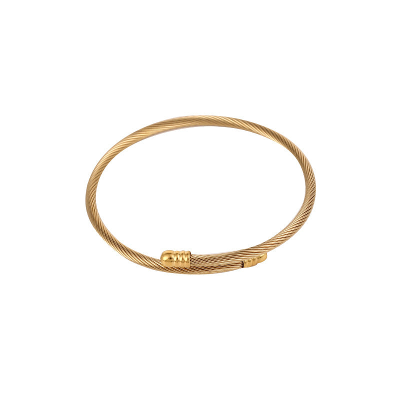 Women's & Men's Metal Twist Bangle Adjustable Universal Accessories Bracelets