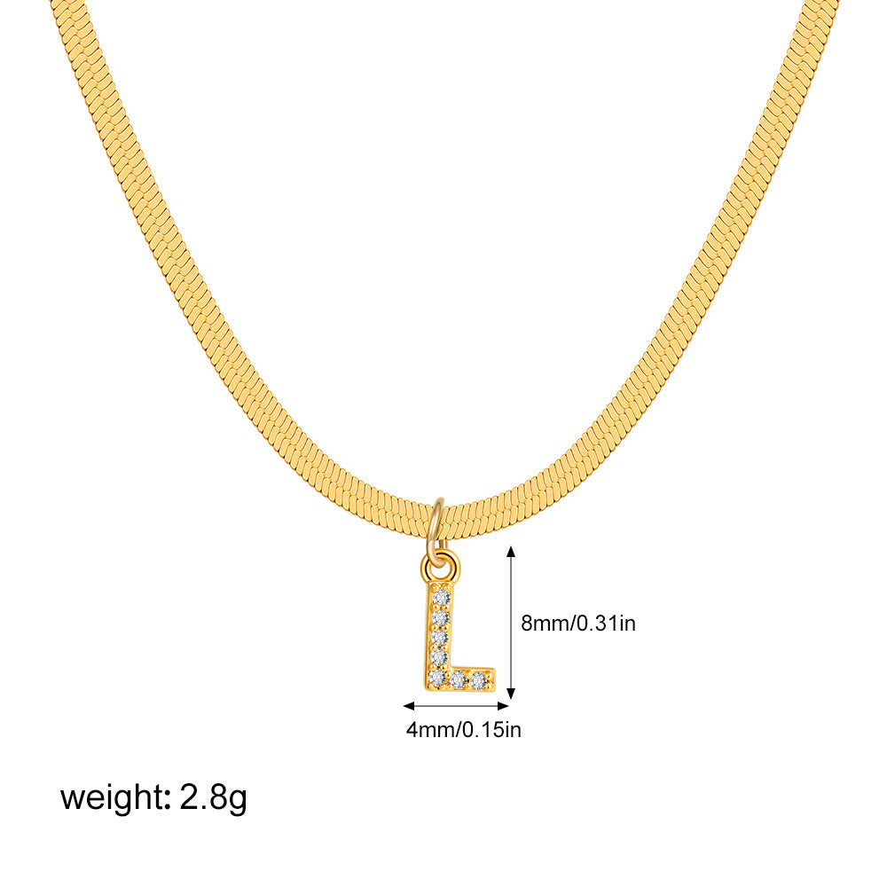 Stainless Steel Snake Bones Chain Letter Necklaces