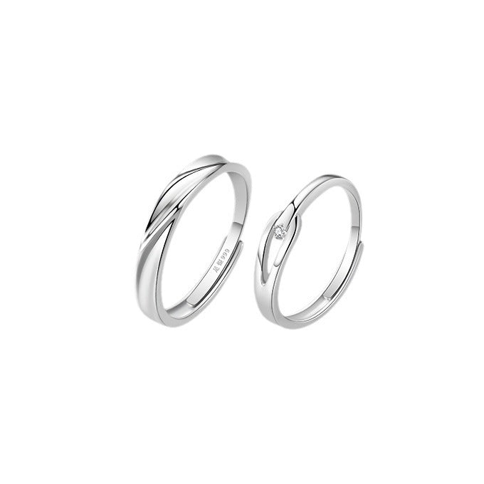 Women's & Men's Tears Couple Design Niche Opening Pair Rings