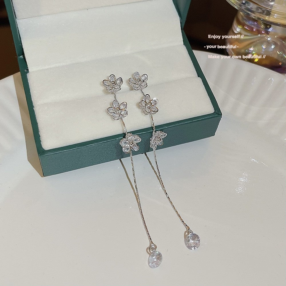 Needle Elegant Tassel Advanced Simple Thin Earrings