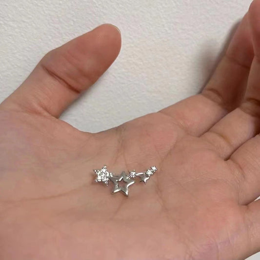 Cold Style Star Zircon Female Design Earrings