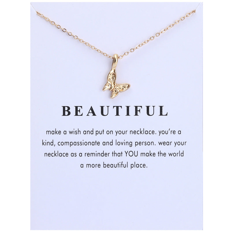 New Butterfly Creative Card Clavicle Chain Necklaces