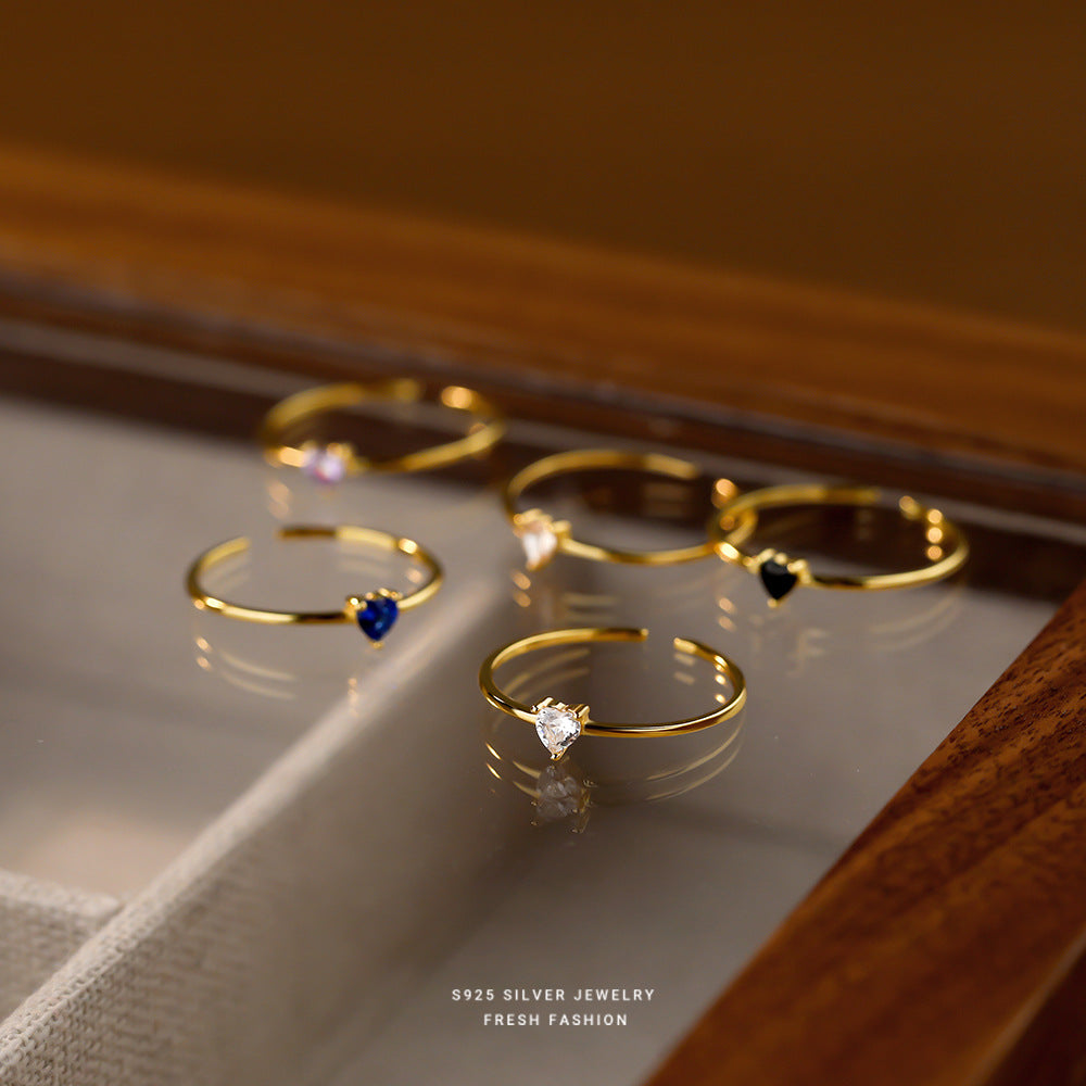 Loving Heart In Sterling Sier White Rings