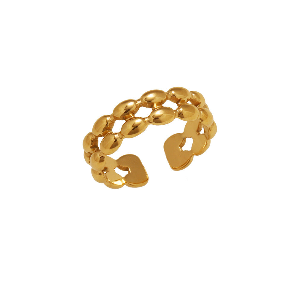 Bead Oval Wide Open Titanium Steel Rings