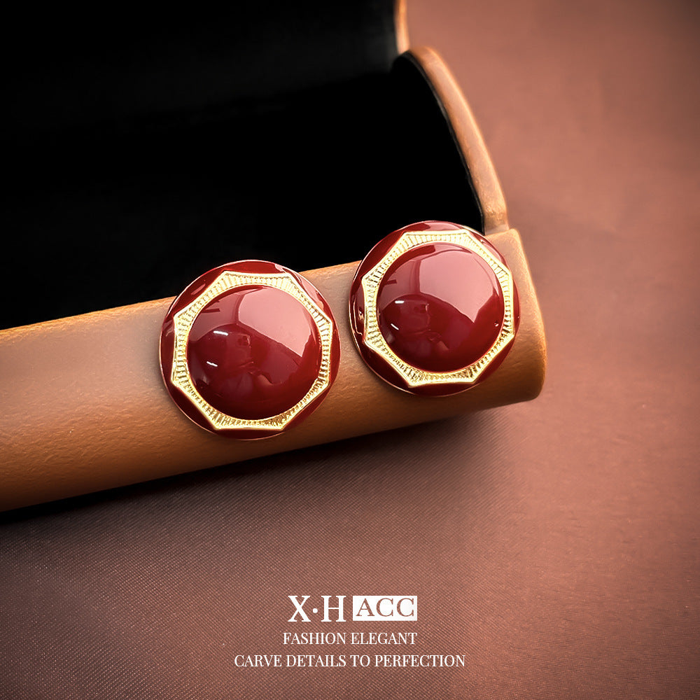 Women's Oil Sun Flower Ear Niche Retro Earrings