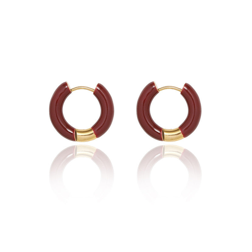 Caramel Blackish Green Blue Wine Red Earrings