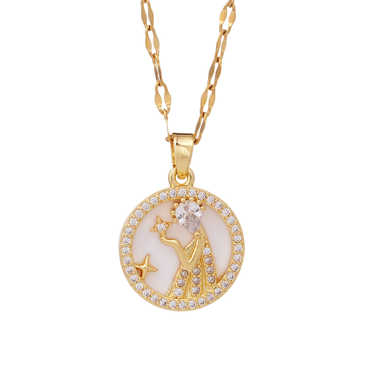 Women's Fashion Twee Constellations Design High-grade Real Gold Necklaces