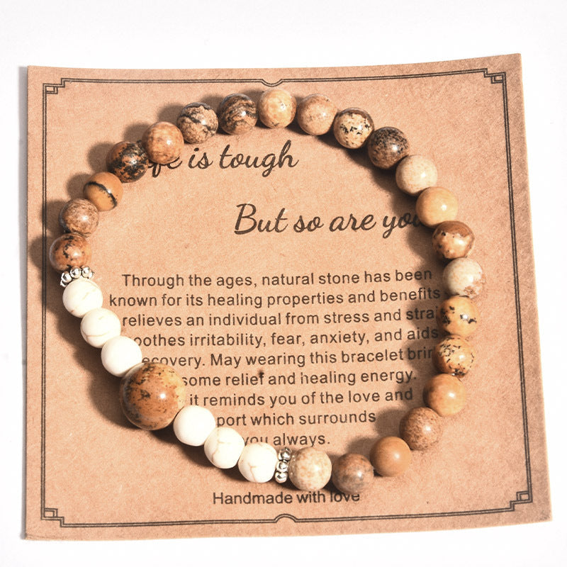 African Turquoise Drawing Stone Yoga Agate Bracelets