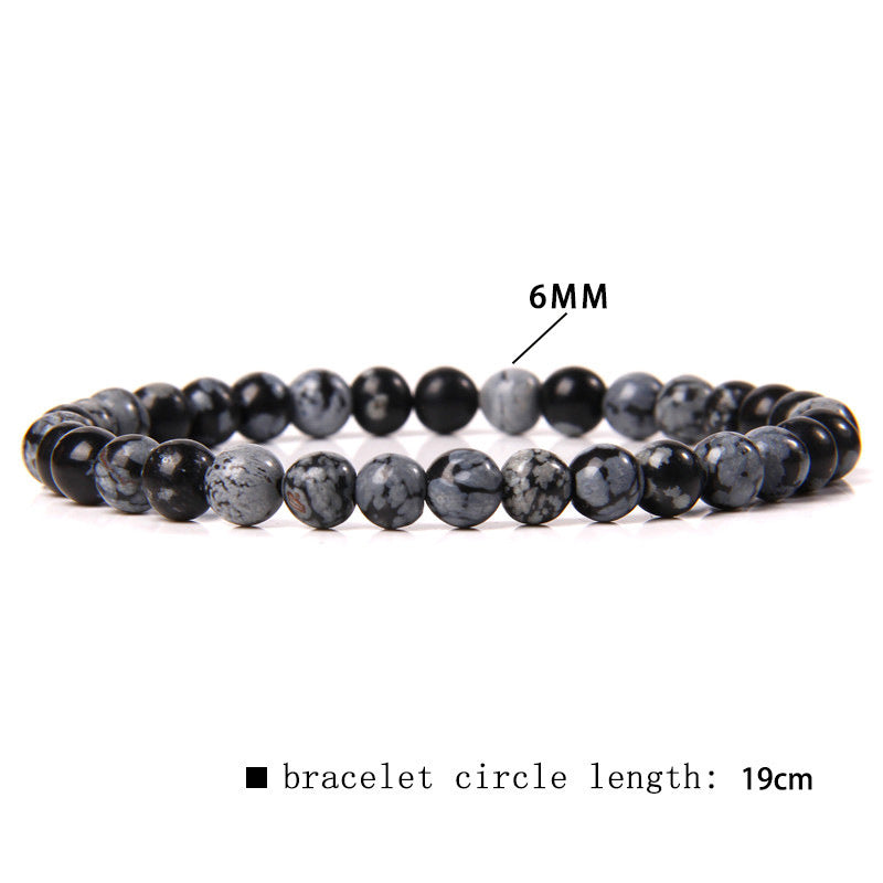 Women's & Men's Single Circle Beaded Natural Agate Stone Bracelets